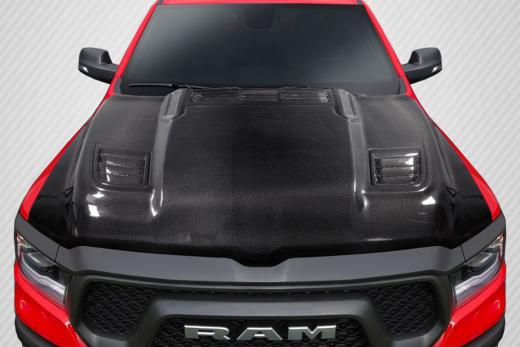 Carbon Fiber Rebel Style Hood 09-18 Dodge Ram, 19-22 Ram Classic